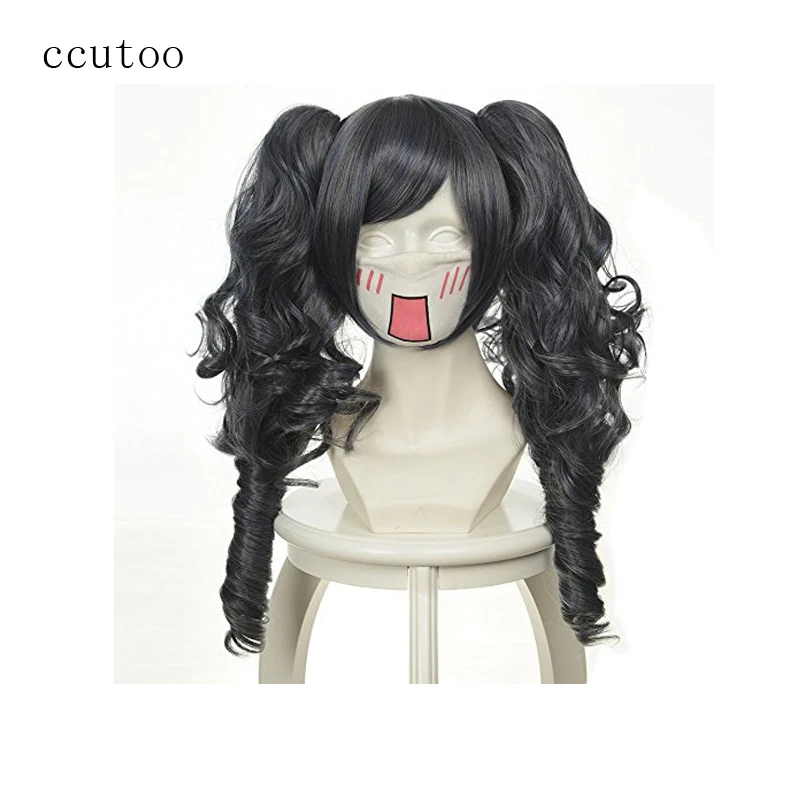 ccutoo Black Butler Ciel Phantomhive curly long synthetic hair double chip ponytails cosplay costume wigs