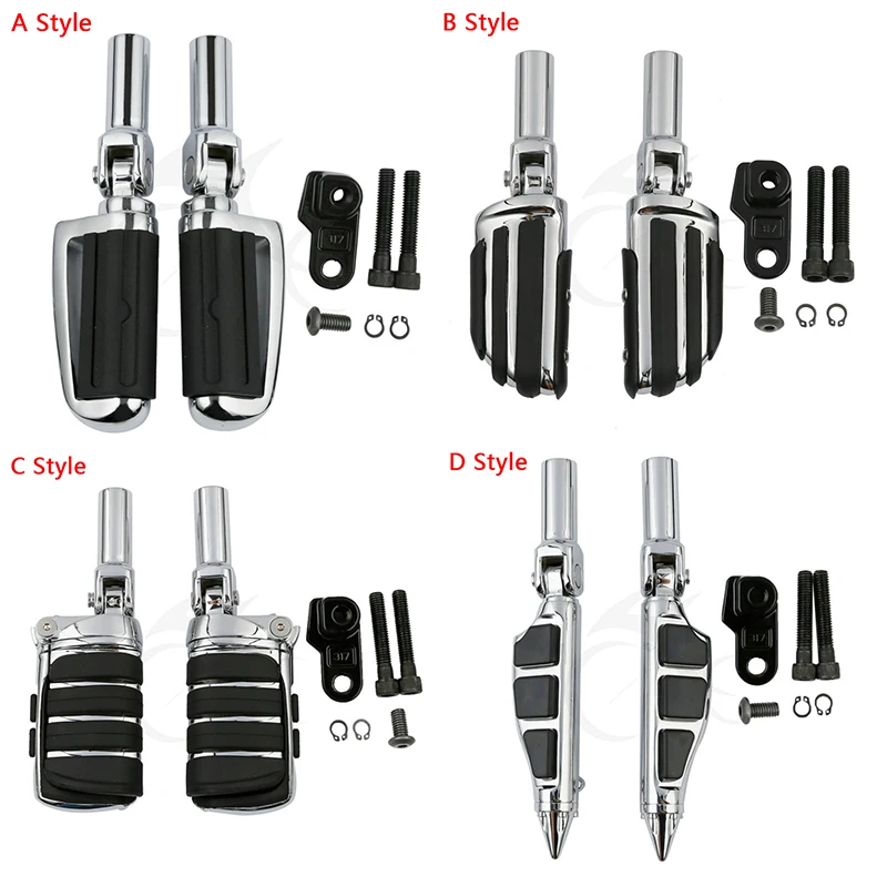 

4 Style Male Mount Stiletto Foot Pegs Footrests Fit For Harley Slim FLS 12-17 FLSTSB 08-11