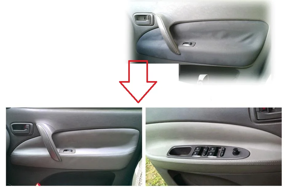 For Chery Tiggo 2006 2007 2008 -2009 Microfiber Front/Rear Door Panel Armrest Leather Cover Protective Trim  with Mount Fittings