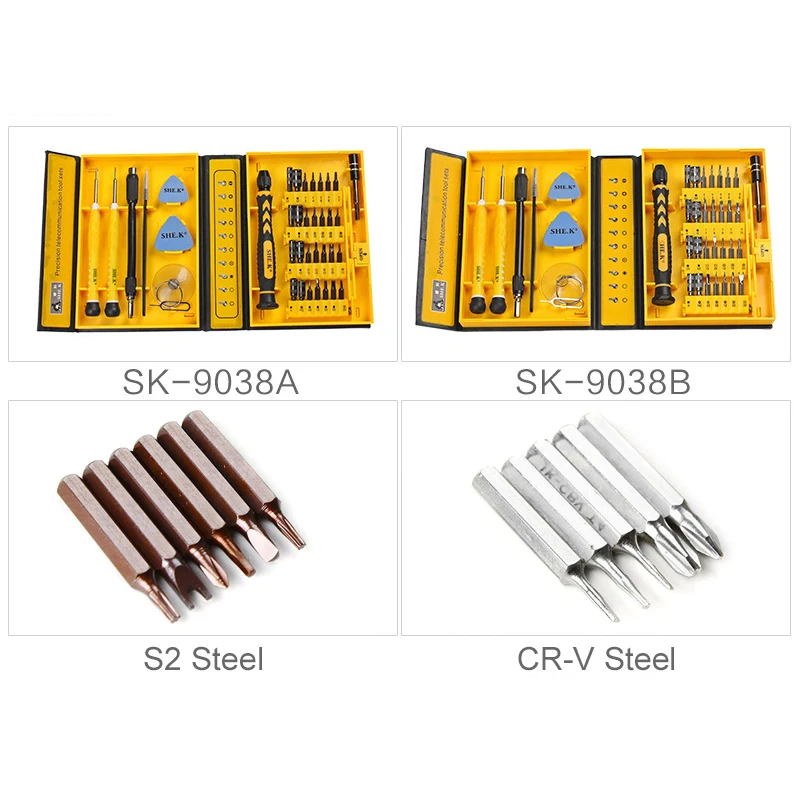 SHE.K 38 in 1 Precision Screwdriver Set Iphone Repair Tool Kit Computer Mobile Phone Watch Magnetic Torx Screwdrivers Hand Tools