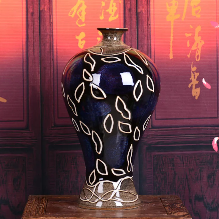 Jingdezhen ceramics color glaze antique vase fambe modern living room decoration decoration Home Furnishing