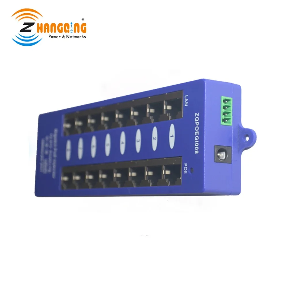 Free Ship Mode B Security Gigabit 8 Port PoE Injector 802.3af PoE Patch Panel Networking PoE injector For MikroTIK, CCTV Camera