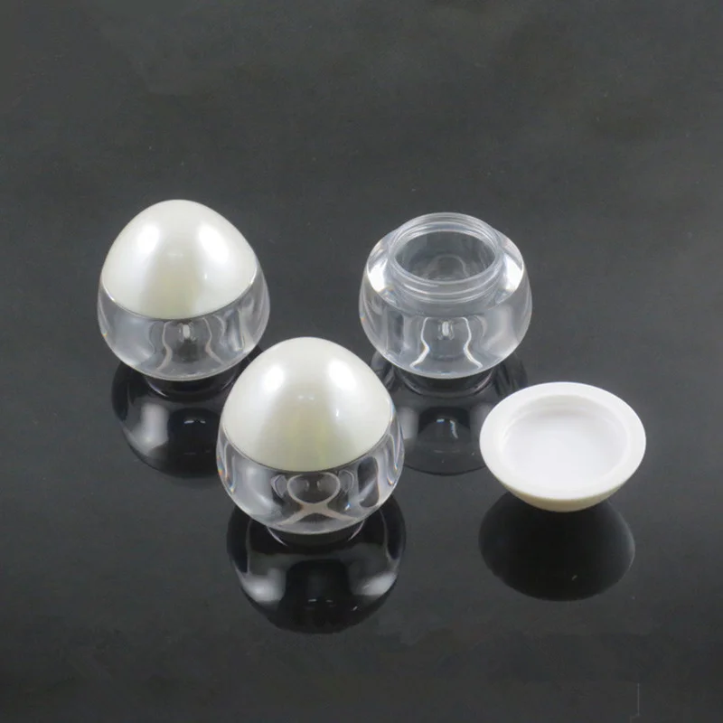 

20/40/60pcs Egg Shape Cream Box Skin Care Products Packages Lip Balm Lip Cream Bottles Makeup Containers Case Pearl White Cap