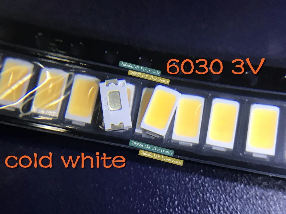 

200PCS/Lot LED LCD TV backlight lamp lamp 6030 3V cold white TV backlight lamp spot in Shenzhen