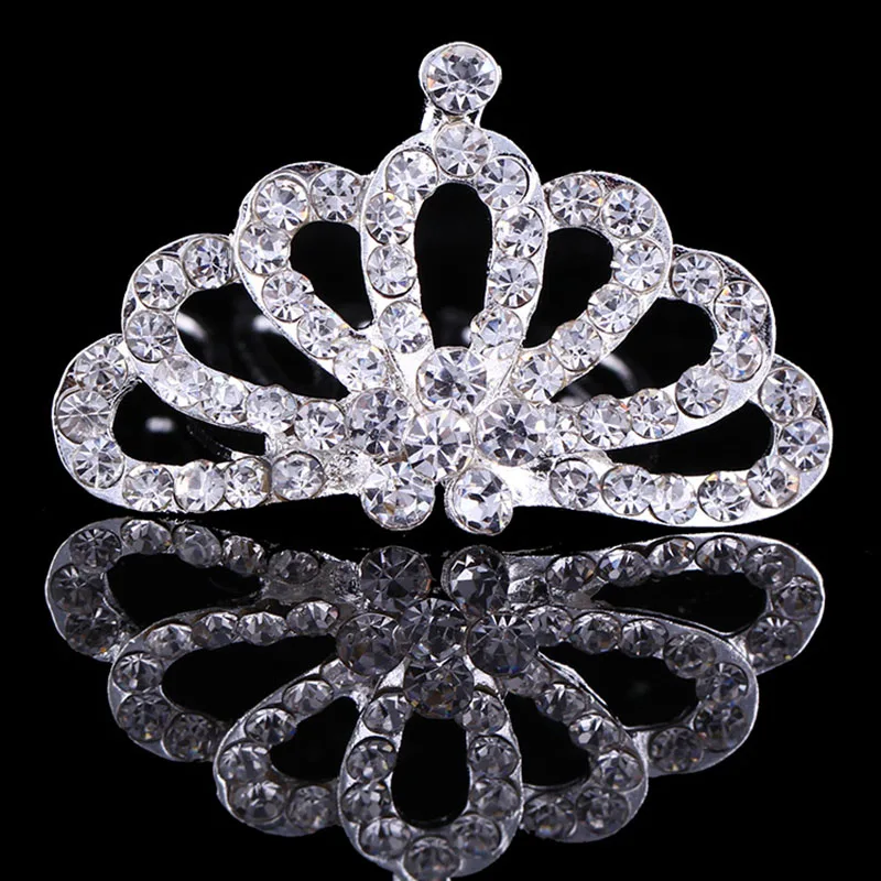 Shiny Rhinestone Hair Clip Small Girls Diadem Crown Tiara Children Head Hair Jewelry Accessories for Hair Ornaments Baby Hairpin