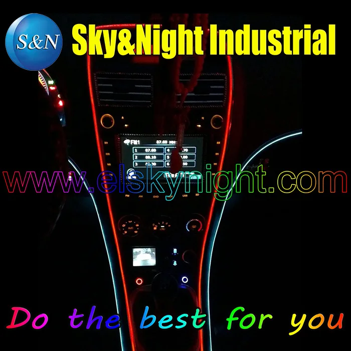 4.0mm Electroluminescent Neon EL Wire 5M -Red-Car Decoration(D Type)+12V Inverter With Cigar Lighter,Free Shipping