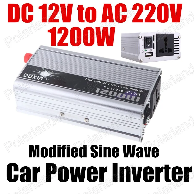 

Car voltage Transformer 1200W Car power Inverter converter DC 12V to AC 220V USB Port modified sine wave