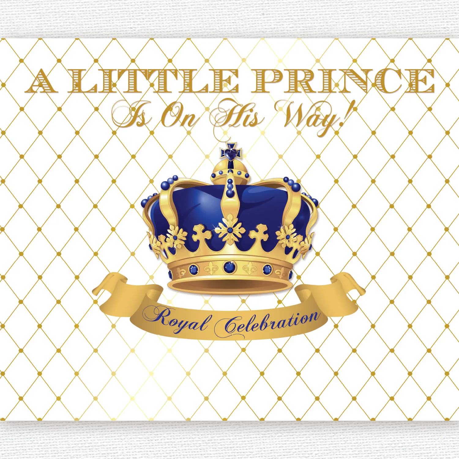 custom Gold And Royal Blue Prince Crown photography studio background  High quality Computer print party photo backdrop