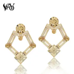 VEYO 6 Colour Novelty Stylish Geometric Rhinestone Stud Earrings for Women 2018 New Arrival Wholesale