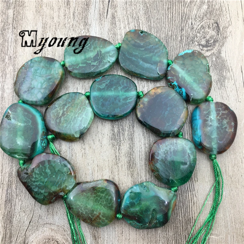 New Freeform Dragon Veins Agates Pendant Beads,Natural Stone Slab Drilled Beads For DIY Jewelry MY2022