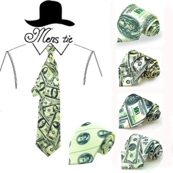 New Mens Necktie Formal Dress Funny Cravat 4 Inch Width American Money US Dollar Party Holiday Gift Casual Wedding Ties