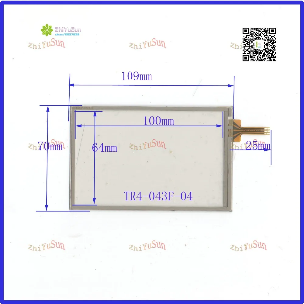 

ZhiYuSun 3.9inch 109mm*70mm TR4-0343F-04 4 line touch screen panel 109*70 Sensor glass for GPS CAR and PDA meda in taiwan