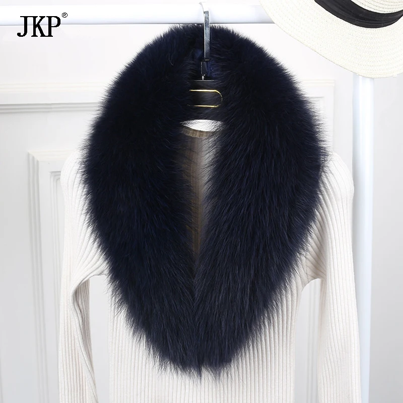 100% Real Fox Fur Collar Natural Fur Scarf Multicolor Scarves Women\'s Overcoat Shawl Scarf Women Large Fur Collar Scarve