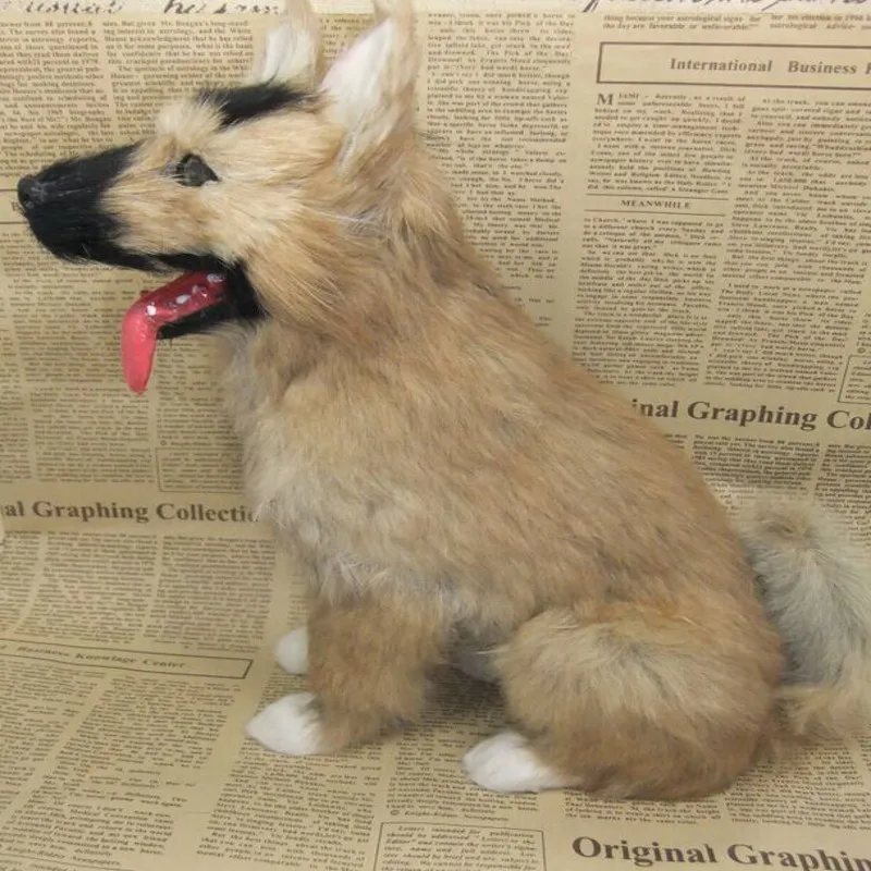 new simulation German shepherd dog toy lifelike sitting dog doll about 31x28cm