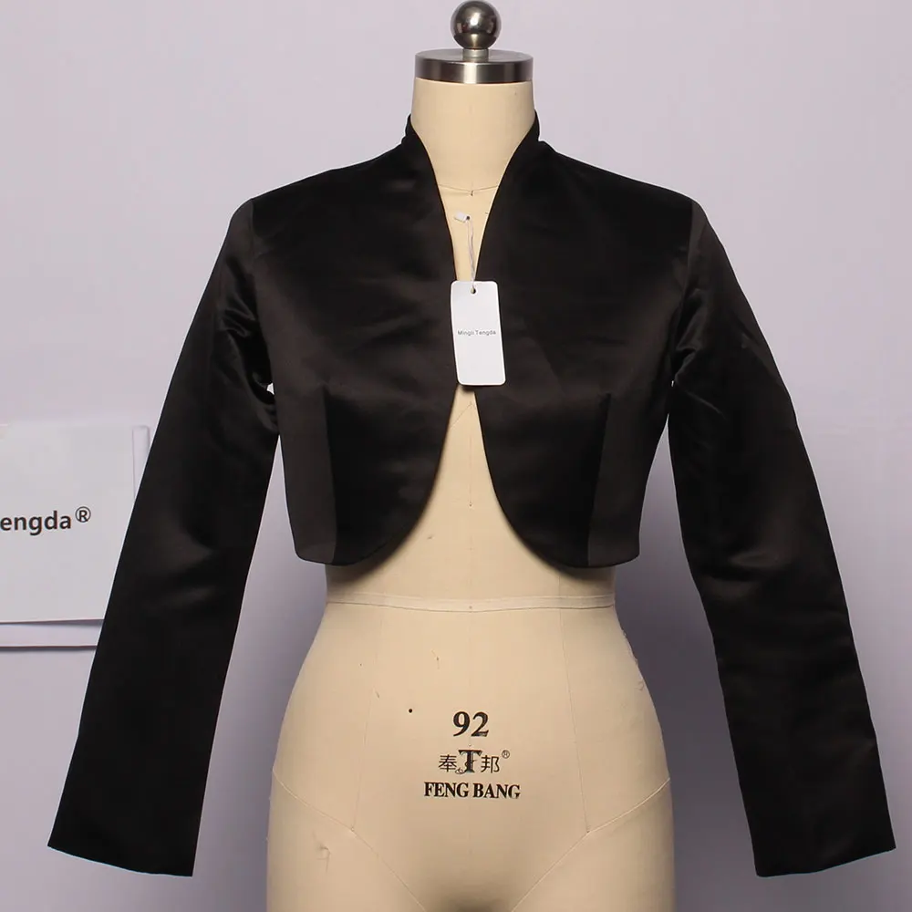 Mingli Tengda-Bolero de boda con manchas negras para mujer, chaqueta nupcial, capa de manga larga, chal, abrigo de pecho, Top de boda