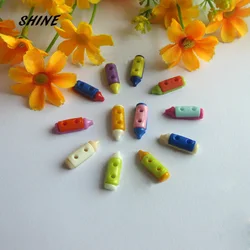 SHINE Plastic Sewing Buttons Scrapbooking Crayon Multicolor Mixed Two Holes Pattern 20 x 7mm  50 PCs Costura Botones Decorate