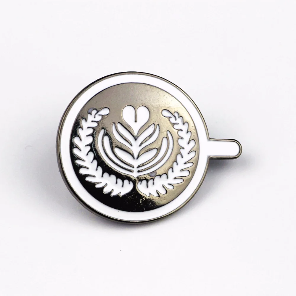 X225 الكرتون سوان دبابيس ، لطيف جولة منقوشة فنجان القهوة من دبابيس زر بروش معدني ، هدية المجوهرات بالجملة #5