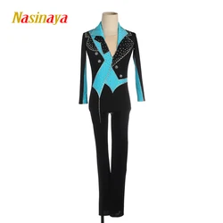 Nasinaya Boys' Figure Skating Competition Training Performance Bodysuit Leotard Rhythmic Gymnastics Elastic Clothing