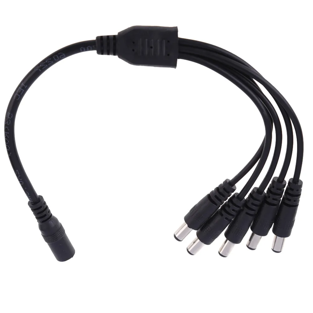 1pcs DC 1 Female To 2 3 4 5 6 Male Plug Power Cord Adapter Fast LED Connector Cable Splitter for 5V 12V 24V LED Strip