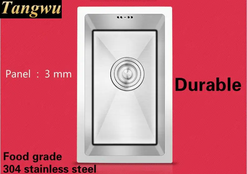 Free shipping Household luxury vogue small kitchen manual sink single trough food grade 304 stainless steel hot sell 43x26 CM