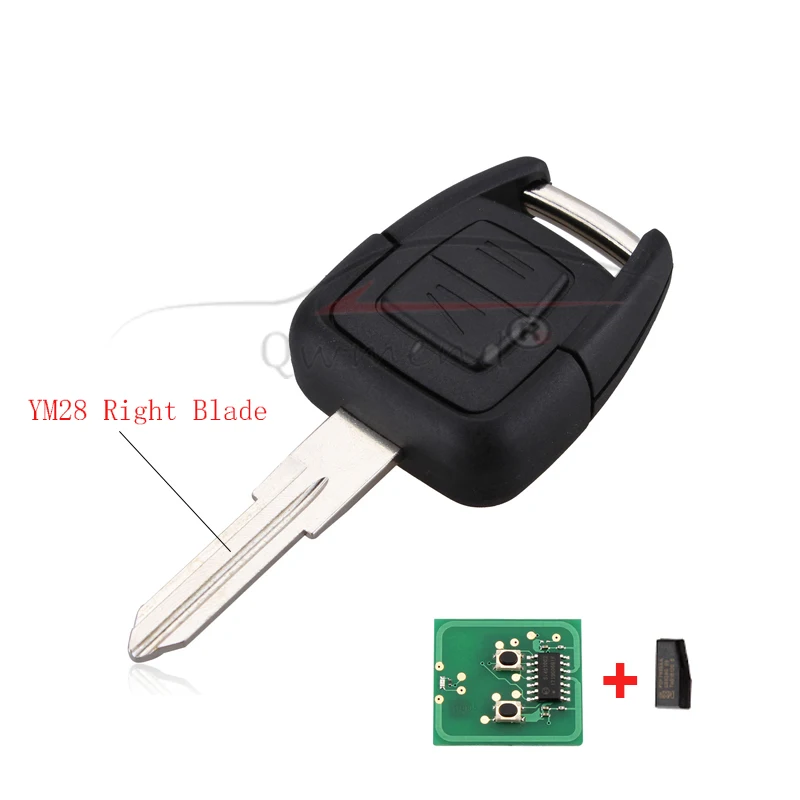 QWMEND 2Buttons Remote key 433Mhz Transponder ID40 Chip For Opel Vauxhall Vectra Zafira OP1 24424723 HU43 HU100 YM28 HU46 Blade