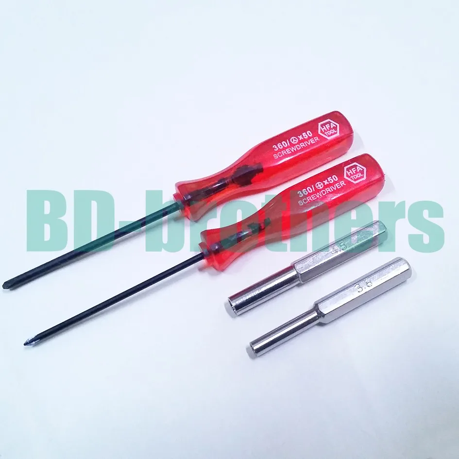 3.8mm + 4.5mm Security Bit + 2.5 Y + 2.0 Phillips Screwdriver for Nes N64 Gameboy Sega Wii ds 4 in 1 Repair Tool Kit 100sets/lot