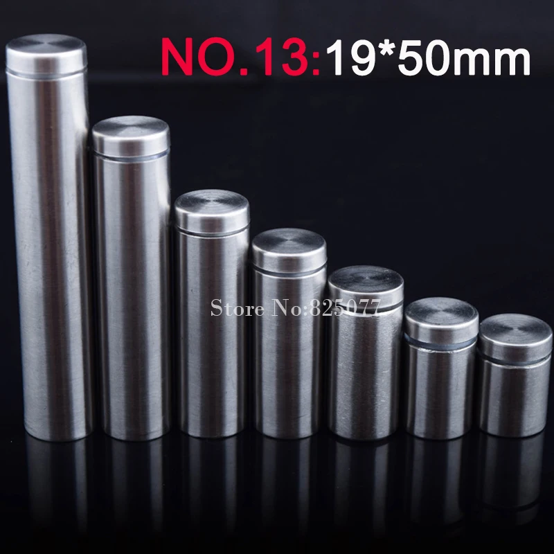 

Wholesale 500PCS 19*50mm Stainless Steel Fasteners Advertisement Glass Standoff Hollow Screw Glass Acrylic Display Screw KF845