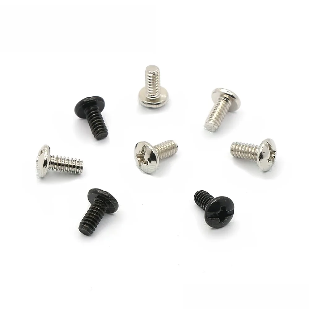 100PCS 6#-32*7.7 Phillips Cross Truss Head Set Screw For Computer DIY Hard Disk UNC Niplated Black Zinc Plated