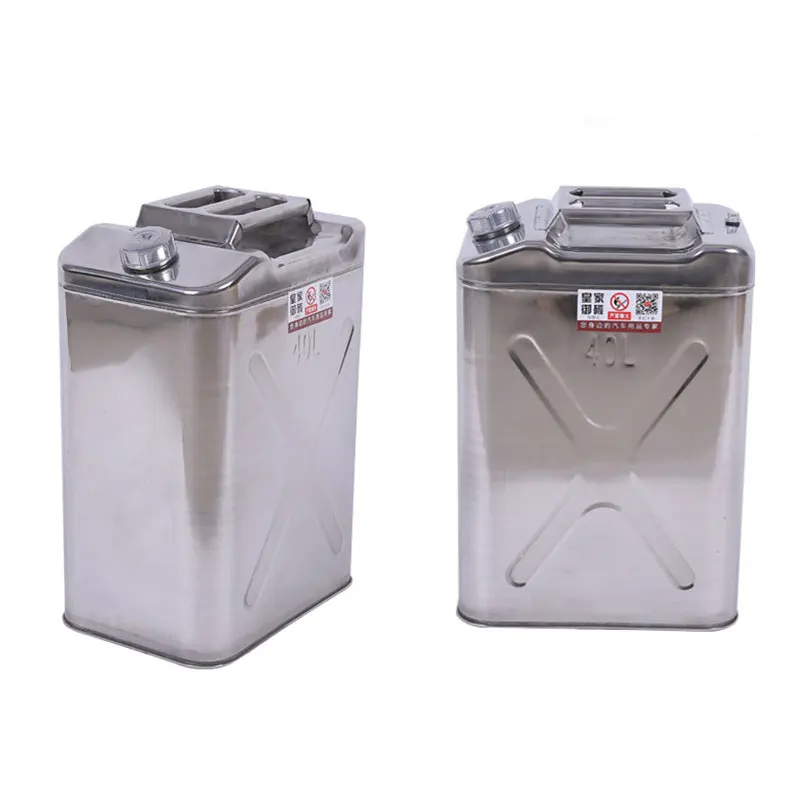 40 Litres Oil Canister Jerry Cans With Sealing Cap Stainless Steel Jerrycan Petrol Diesel Edible Oil Canister 1pc