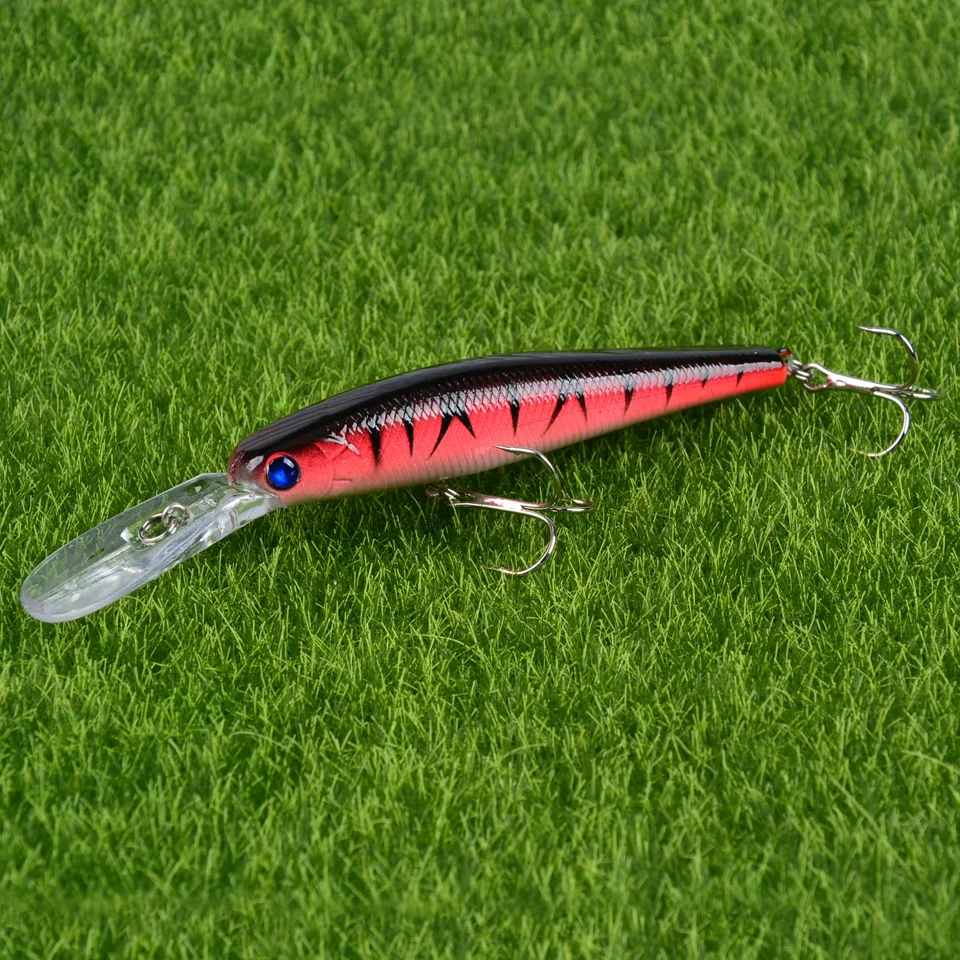 LINGYUE 1PCS Big Minnow Hard Crankbait 12.5cm/14g Fishing Lure Deep Diving Wobbler 4# Treble Hooks Artificial Bait Pesca H076