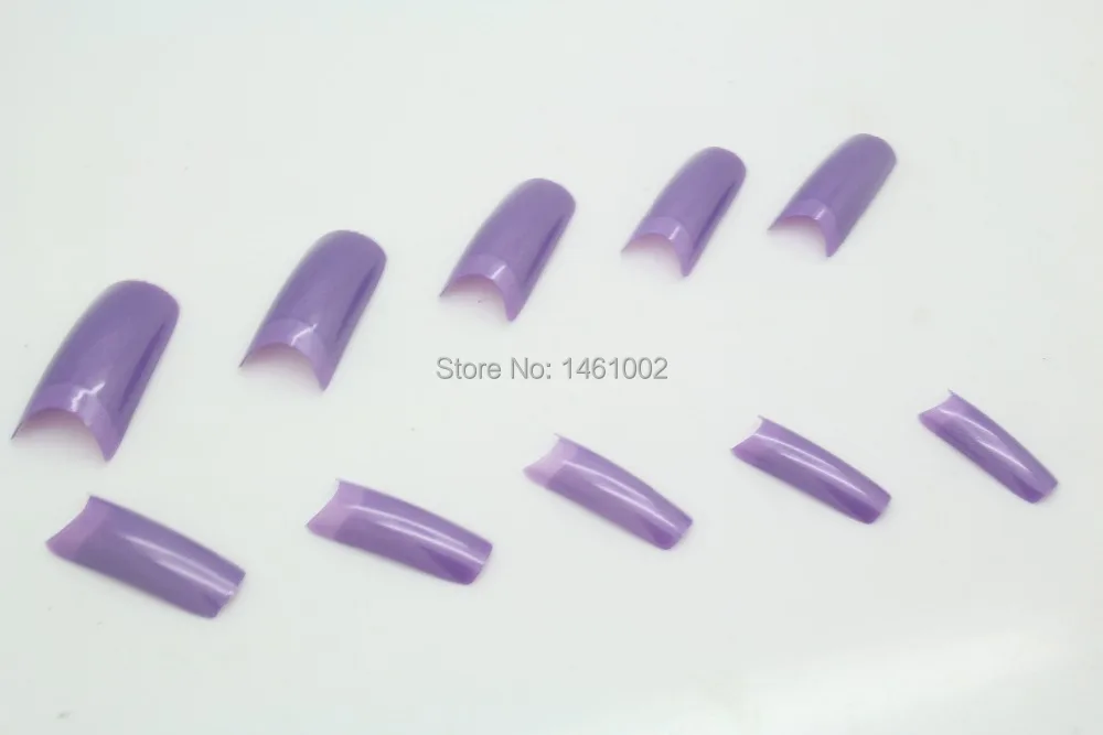 500pcs/lot  Style False Fake Acrylic Nails Half Artificial purple color Tips Nail Art Sale Free Shipping