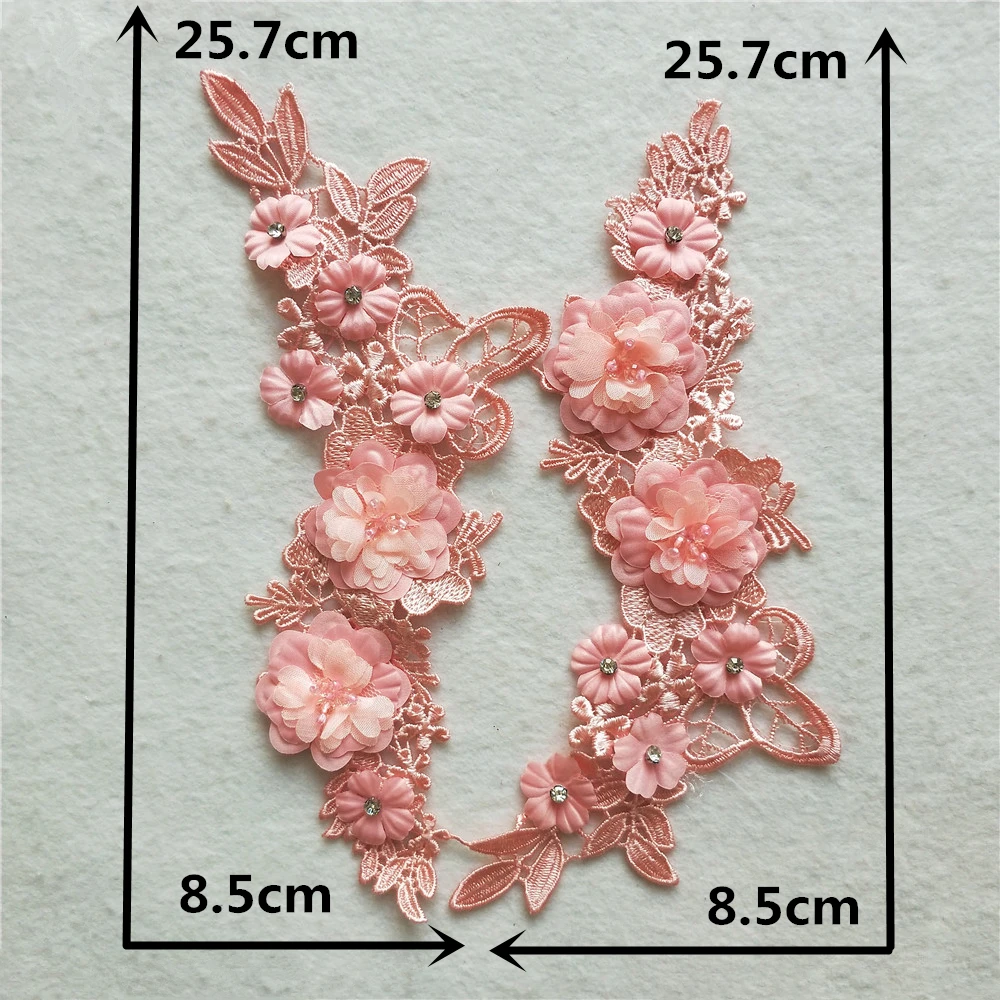 pink Fabric Flower Venise Floral Lace Sewing Applique Lace Collar Neckline Collar Applique Diy Craft Neckline Sewing Accessories