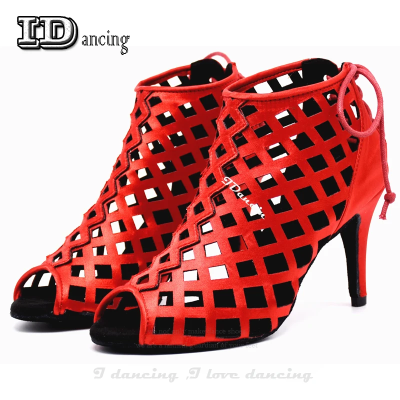 Women Latin Dance Shoes Tango Dance Shoes Wedding Shoes Dance Boots Sneakers Red Fashion Style JuseDanc