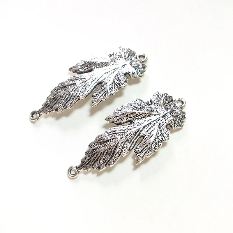 Nowy 5 sztuk 51*21MM stop cynku Retro liść klonu złącza Charms zawieszki dla naszyjnik DIY biżuteria akcesoria — zdjęcie 4