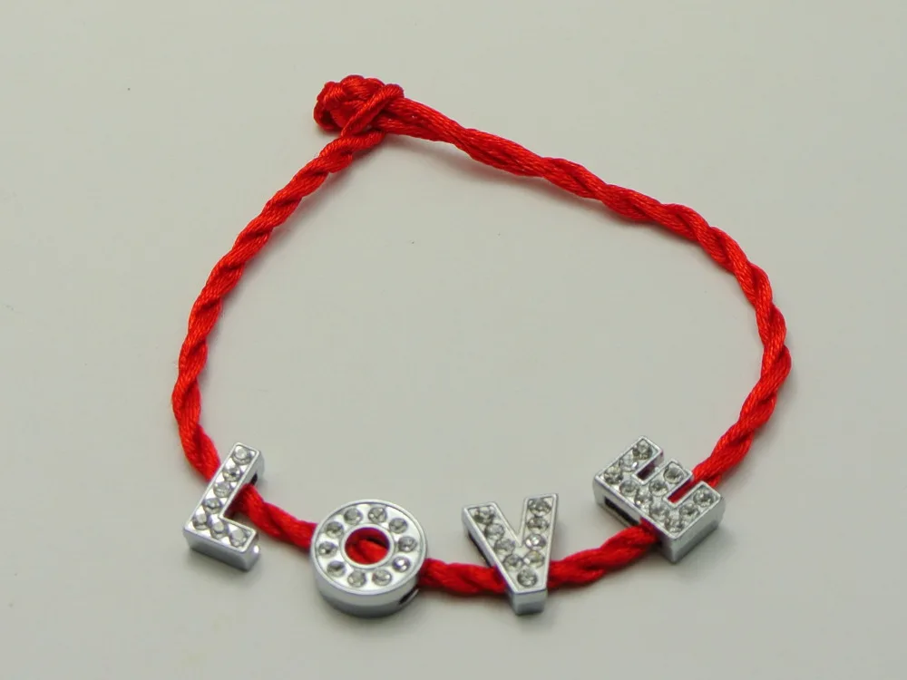 50 Braided Lucky Red String Rope Cord Bracelet 21cm for Charm