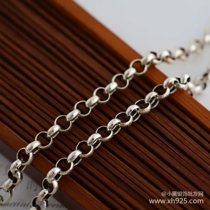 Diameter 3.5mm 925 Sterling Silver Pendant  Length Models Personalized  Sweater Chain Necklace Long 65 cm