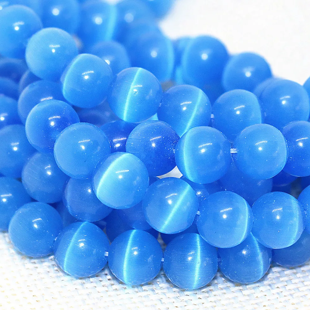 Charms blue opal cat eyes round spacer high quality fashion 4,6,8,10,12mm beads jewelry making diy loose beads 14inch B1585