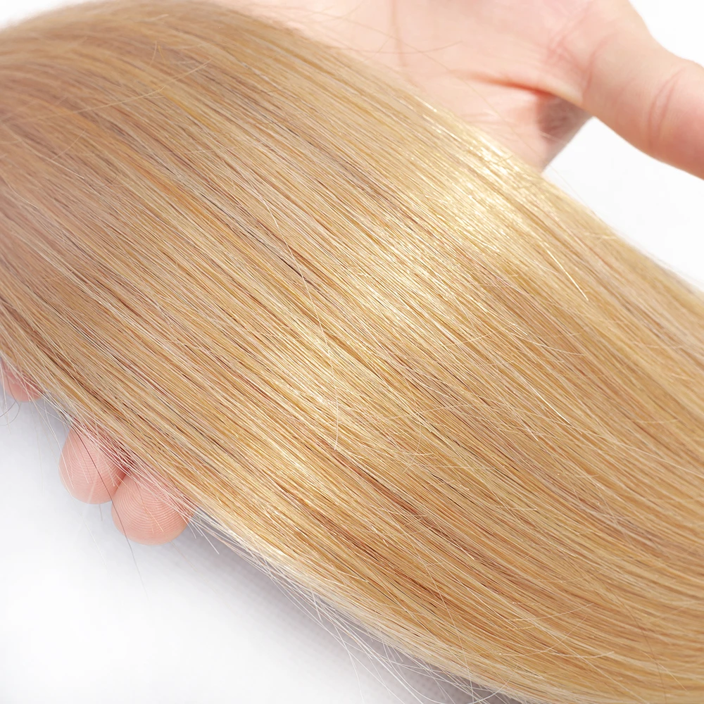 QThair Ombre Tóc Thẳng Của Con Người Dệt 3 Bó Rễ Đen T1B/27 Ombre Tóc Vàng Malaysia Con Người Tóc Không- remy