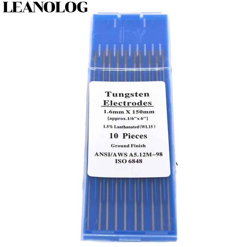 Electrodo de tungsteno de cabeza dorada, aguja TIG de tungsteno, Pin de soldadura, 10 piezas, 1,6/2,0/2,4/3,0/4,0x150mm