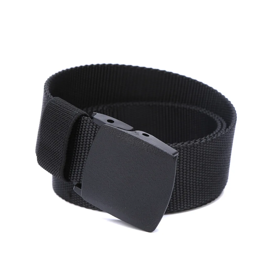 

Male Belt High Quality Designer Brand Automatic Buckle Belt Canvas Casual Strap Outdoor Belt Plastic Buckle Wholesale