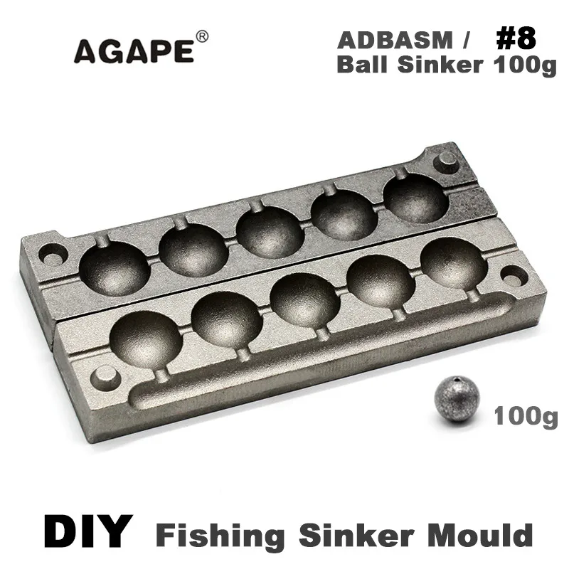 

Agape DIY Carp Fishing Ball Sinker Mould ADBASM/#8 Ball Sinker 100g 5 Cavities Fishing Accessories Wedkarstwo Wyprzedaz Karper