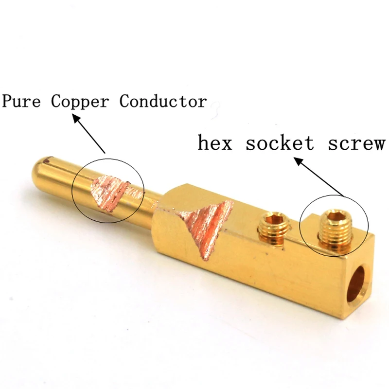 فيبورغ VE501G النحاس النقي 24k مطلية بالذهب Schuko موصل الطاقة HIFI النحاس النقي الاتحاد الأوروبي موصل الطاقة دون النيكل مطلي