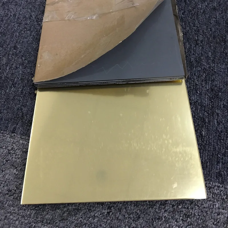 20pcs/lot 300x200x3mm Acrylic Gold Mirror Square Sheet Plastic Pier Glass Hotel Decorative Lens Not Easy To Broken