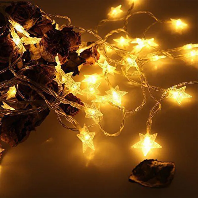 

10M 80 LED Five pointed Star shape Twinkle String Light Battery Operated Fairy Lights Party Wedding Christmas Garland Decoration