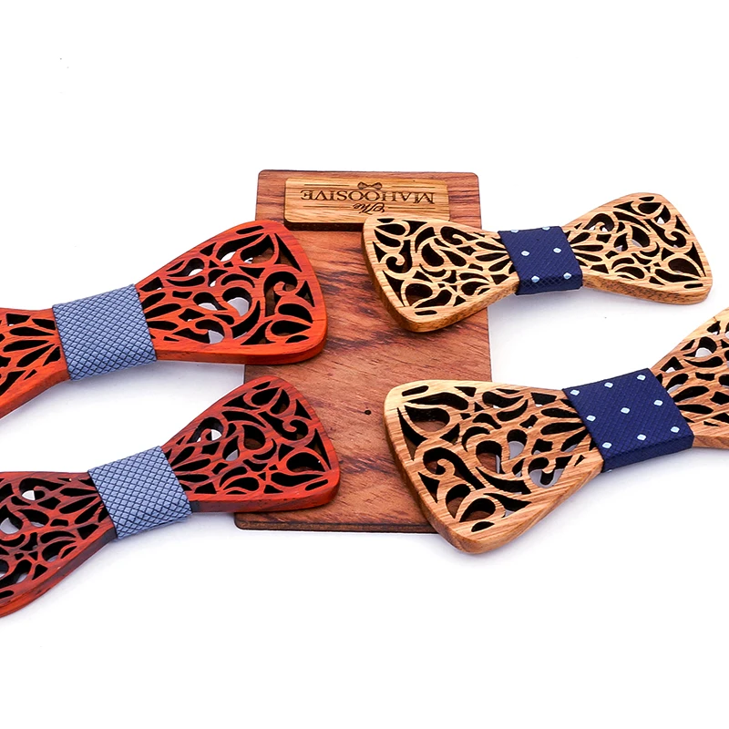 Parent-child Cute Kids Boys Wood Bow Tie Children Butterfly Type Bow ties Girl Wooden Bow ties for men Set Corbatas Para Hombre