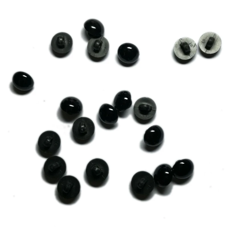 100PCS Black Buttons Round Eyeball Sewing Decorative Buttons Noses for dolls and toys Sewing Buttons for Clothing 9mm to 20mm