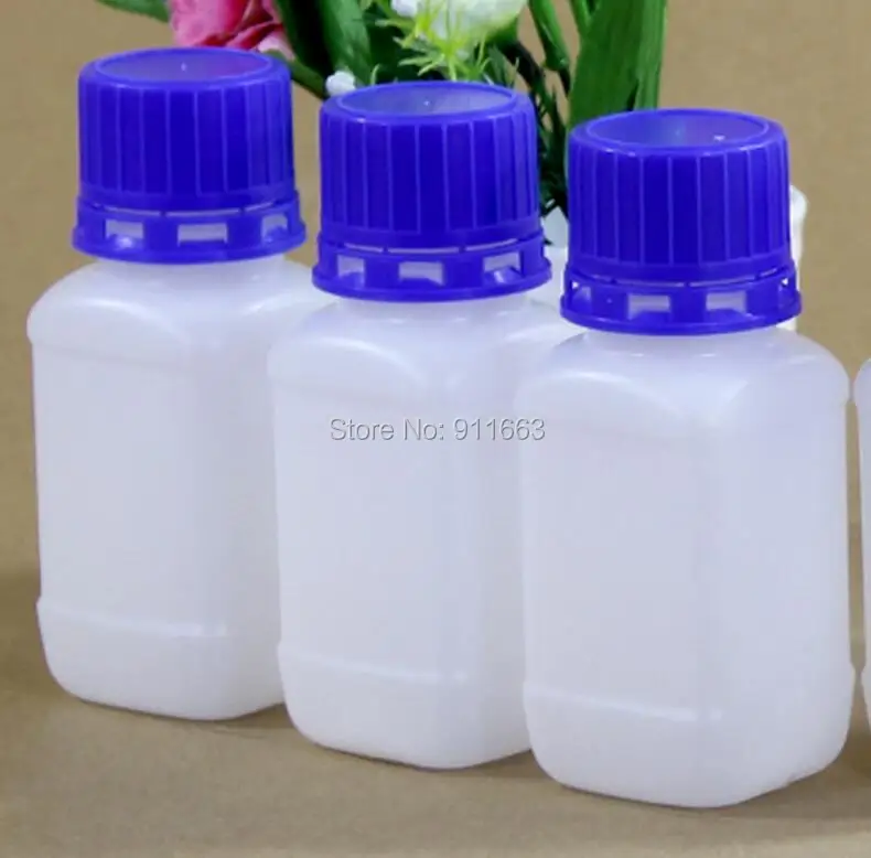 100 ml 6pcs! HDPE medical plastic liquid  bottles with burglarproof caps for chemical reagent  -HDPE materia