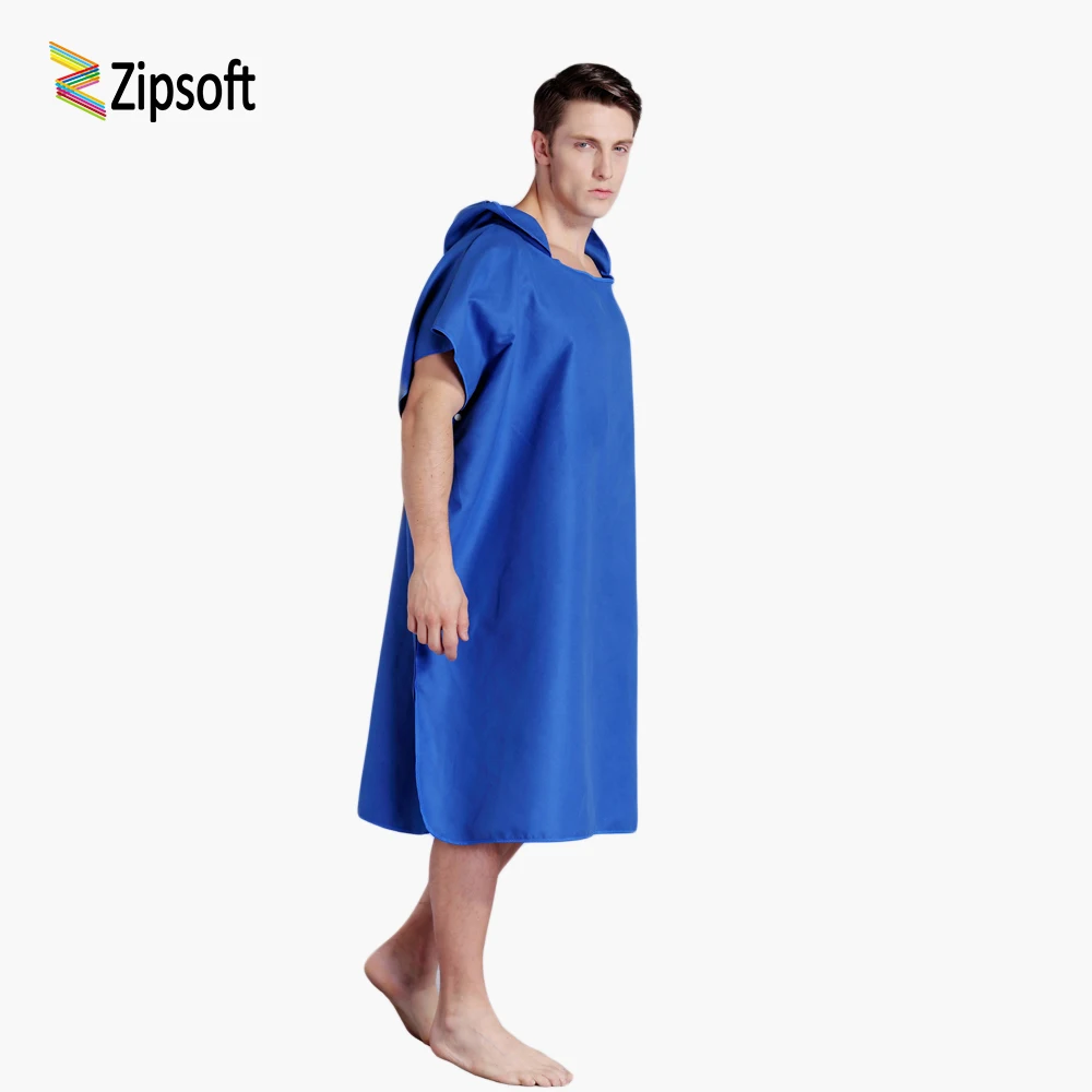 Zipsoft Beach Towel Microfiber Hooded Poncho Towel Bathrobe Poncho Hooded Absorbent Quick drying Easy for Changing Cloth 2021New