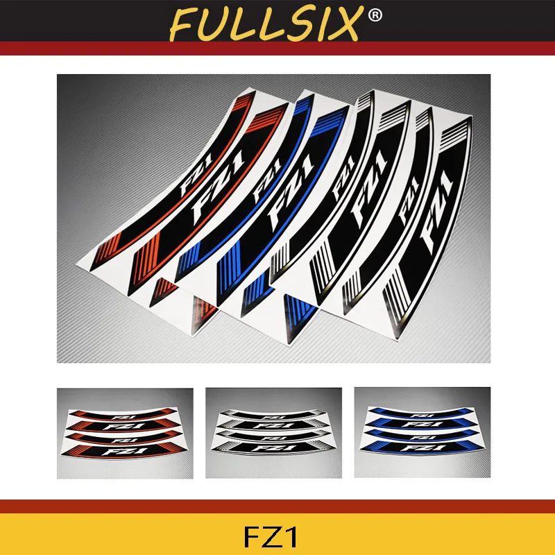 

Motorcycle 8X Thick Edge Outer Rim Sticker Stripe Wheel Decals for YAMAHA FZ1 FZ-1 FZ 1