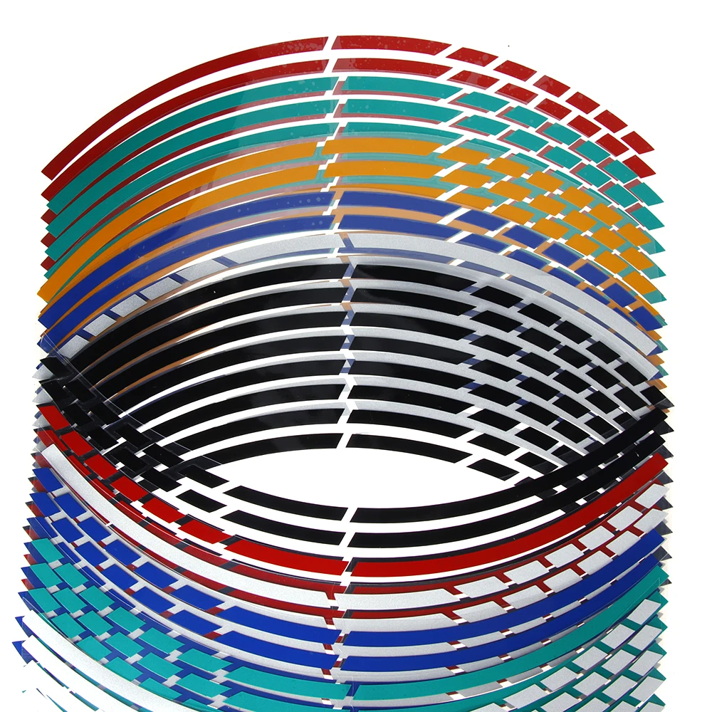 Bandes de bande de jante de coulée pour moto, autocollants d'opathie de roue de voiture, décalcomanies automatiques de vélo de course, 16 pièces, 17 po, 18 po